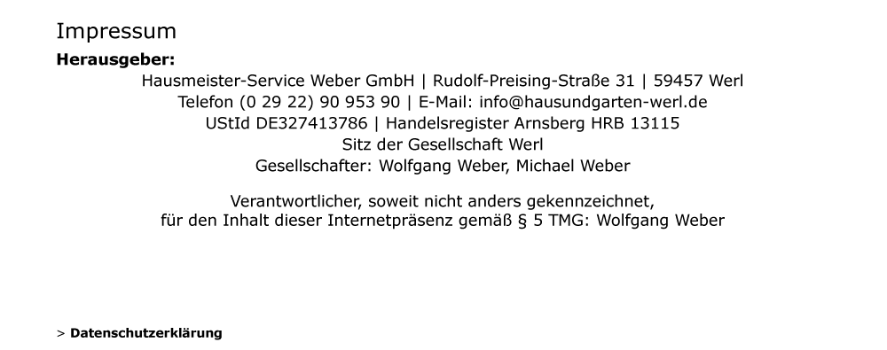 Hausmeisterservice Weber - Werl - Gartenarbeiten, Reparaturen am und im Haus, Entrümpellungen, Winterdienst