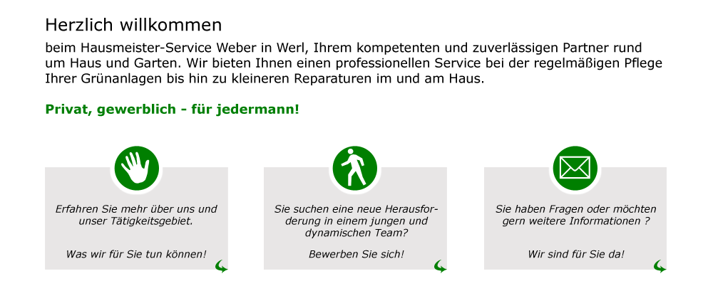 Hausmeisterservice Weber - Werl - Gartenarbeiten, Reparaturen am und im Haus, Entrümpellungen, Winterdienst